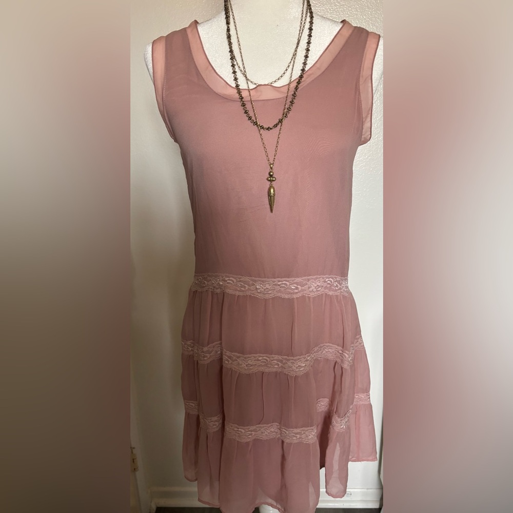 Vintage Blush pink Naf Naf Paris sleeveless mini dress